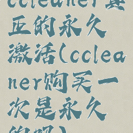ccleaner真正的永久激活(ccleaner购买一次是永久的吗)