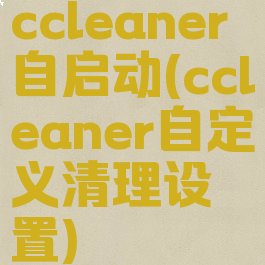 ccleaner自启动(ccleaner自定义清理设置)
