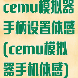 cemu模拟器手柄设置体感(cemu模拟器手机体感)