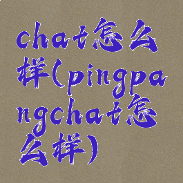 chat怎么样(pingpangchat怎么样)