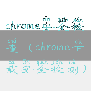 chrome安全检查(chrome下载安全检测)