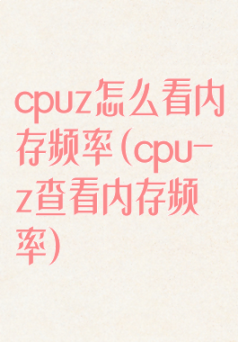 cpuz怎么看内存频率(cpu-z查看内存频率)