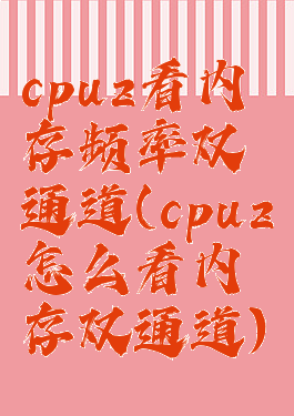 cpuz看内存频率双通道(cpuz怎么看内存双通道)