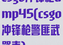 csgo冲锋枪ump45(csgo冲锋枪警匪武器表)