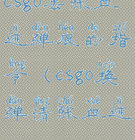 csgo去除血迹弹痕的指令(csgo换弹清除血迹)