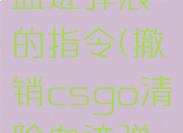 csgo去除血迹弹痕的指令(撤销csgo清除血迹弹孔指令)