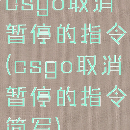 csgo取消暂停的指令(csgo取消暂停的指令简写)