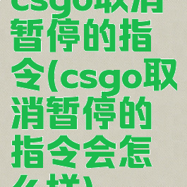 csgo取消暂停的指令(csgo取消暂停的指令会怎么样)