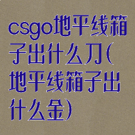 csgo地平线箱子出什么刀(地平线箱子出什么金)