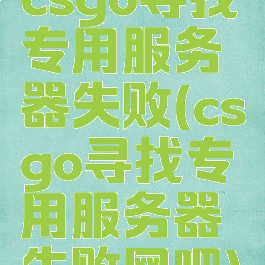 csgo寻找专用服务器失败(csgo寻找专用服务器失败网吧)