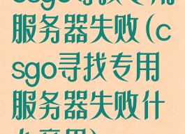 csgo寻找专用服务器失败(csgo寻找专用服务器失败什么意思)