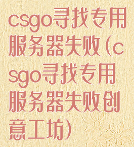 csgo寻找专用服务器失败(csgo寻找专用服务器失败创意工坊)