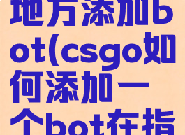 csgo指定地方添加bot(csgo如何添加一个bot在指定位置)
