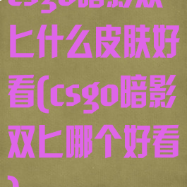 csgo暗影双匕什么皮肤好看(csgo暗影双匕哪个好看)