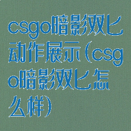 csgo暗影双匕动作展示(csgo暗影双匕怎么样)