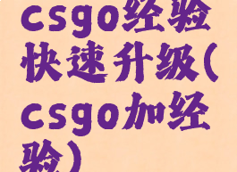 csgo经验快速升级(csgo加经验)