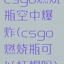 csgo燃烧瓶空中爆炸(csgo燃烧瓶可以打爆吗)