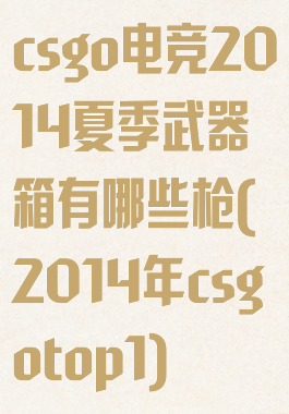 csgo电竞2014夏季武器箱有哪些枪(2014年csgotop1)