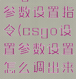 csgo设置参数设置指令(csgo设置参数设置怎么调出来)