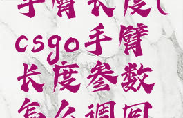 csgo调整手臂长度(csgo手臂长度参数怎么调回默认)