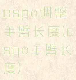 csgo调整手臂长度(csgo手臂长度)
