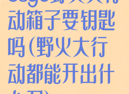 csgo野火大行动箱子要钥匙吗(野火大行动都能开出什么刀)