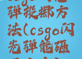 csgo闪光弹投掷方法(csgo闪光弹能砸死人么)