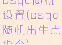 csgo随机设置(csgo随机出生点指令)
