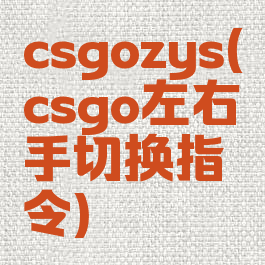 csgozys(csgo左右手切换指令)