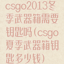 csgo2013冬季武器箱需要钥匙吗(csgo夏季武器箱钥匙多少钱)