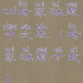 csi暗罪谜踪中文版(暗罪谜踪下载)