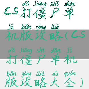 cs打僵尸单机版攻略(cs打僵尸单机版攻略大全)