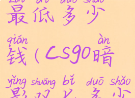 cs暗影双匕最低多少钱(csgo暗影双匕多少钱)