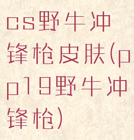 cs野牛冲锋枪皮肤(pp19野牛冲锋枪)