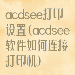 acdsee打印设置(acdsee软件如何连接打印机)