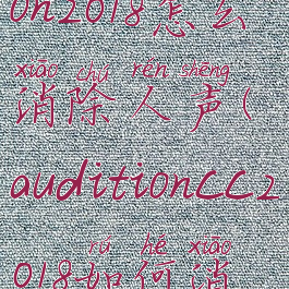 adobeaudition2018怎么消除人声(auditioncc2018如何消除人声)