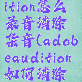 adobeaudition怎么录音消除杂音(adobeaudition如何消除杂音)