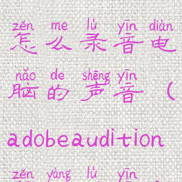 adobeaudition怎么录音电脑的声音(adobeaudition怎样录音)