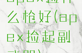 apex捡什么枪好(apex捡起副武器)