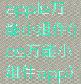 apple万能小组件(ios万能小组件app)