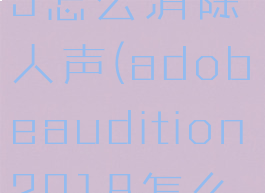audition1.5怎么消除人声(adobeaudition2018怎么消除人声)