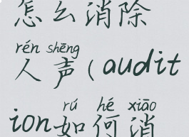 audition1.5怎么消除人声(audition如何消除人声)