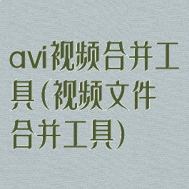 avi视频合并工具(视频文件合并工具)