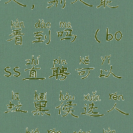 boss直聘可以拉黑候选人,别人能看到吗(boss直聘可以拉黑候选人,别人能看到吗安全吗)