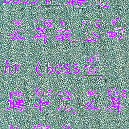 boss直聘怎么屏蔽公司hr(boss直聘中怎么屏蔽公司)