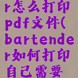 bartender怎么打印pdf文件(bartender如何打印自己需要的模板)