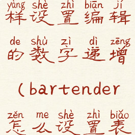 bartender怎样设置编辑的数字递增(bartender怎么设置表格)