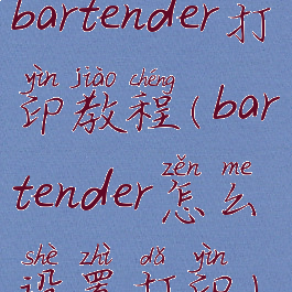 bartender打印教程(bartender怎么设置打印)