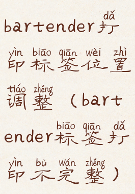 bartender打印标签位置调整(bartender标签打印不完整)