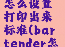 bartender打印标签怎么设置打印出来标准(bartender怎么设置标签大小)